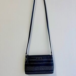 Kate Spade Black and Gray Striped Women's Bag Should Crossbody